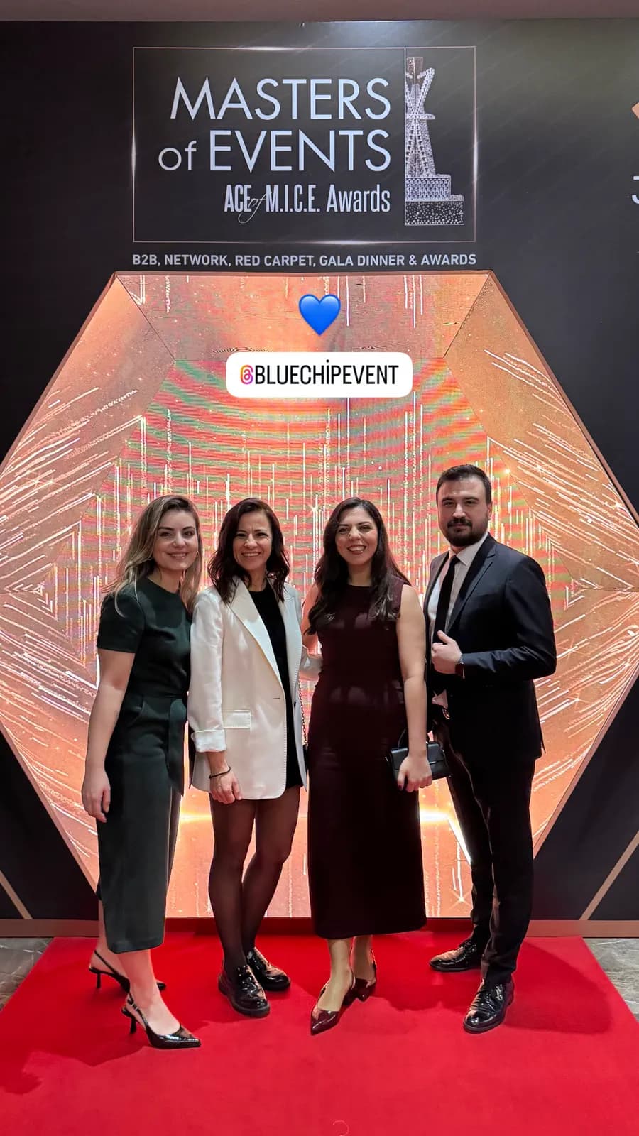 the bluechip team on the red carpet at the ACE of M.I.C.E. awards night